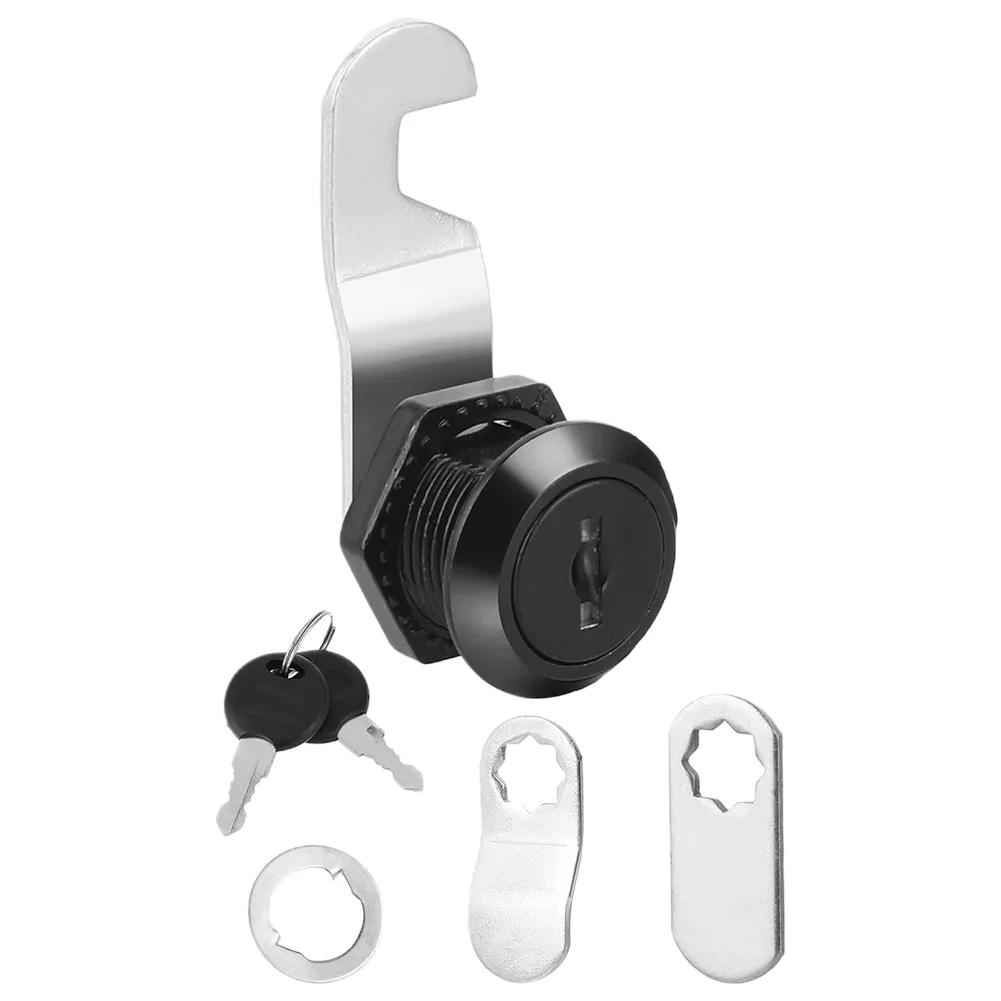 1 Set 5/8 Inch Drawer Cabinet Lock File Cabinet Cam Lock Black Mailbox Cupboard Door Lock With Key Tongue Furniture Hardware China Mainland