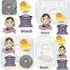 European And American Cartoon Kingsberg Dissent Judge Ruth Bader Ginsburg Brooch Pin