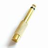 10Pcs Mono TS Plug Design 1/4" Mono TS Male Connector Gold-Plated Audio Adapter  DIY Audio Equipment