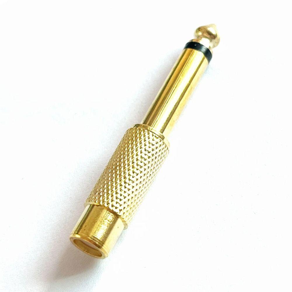 10Pcs Mono TS Plug Design 1/4" Mono TS Male Connector Gold-Plated Audio Adapter  DIY Audio Equipment