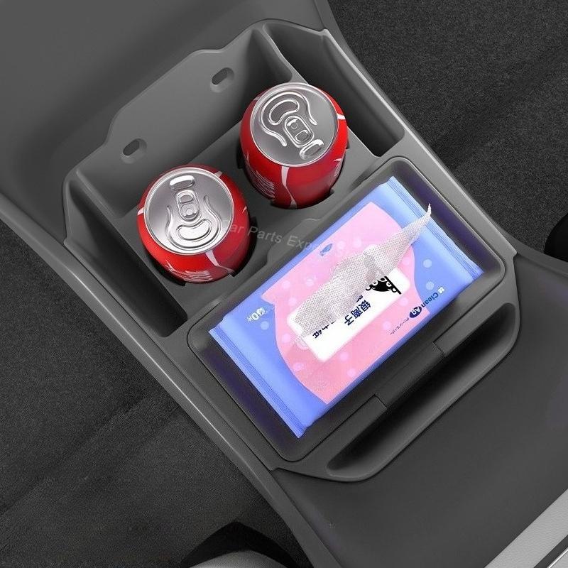 Storage Box Tray for ZEEKR 7X 2024 Center Console Silicone Anti-slip Pad with Cover Storage Organizer Electric Car Accessories