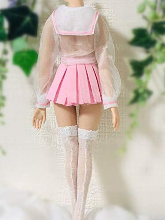 Figure Pink Style High School Girl Transparent JK Sailor Uniform and Socks Set and Head Not [TOYBARJAPAN] 1/6 Accessories/innocent (body Included)
