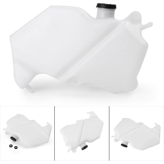 Mallofusa Motorcycle Radiator Water Coolant Reservoir Overflow Tank Replacement Compatible for Ninja ZX-6R 2009 2010 2011 2012 White
