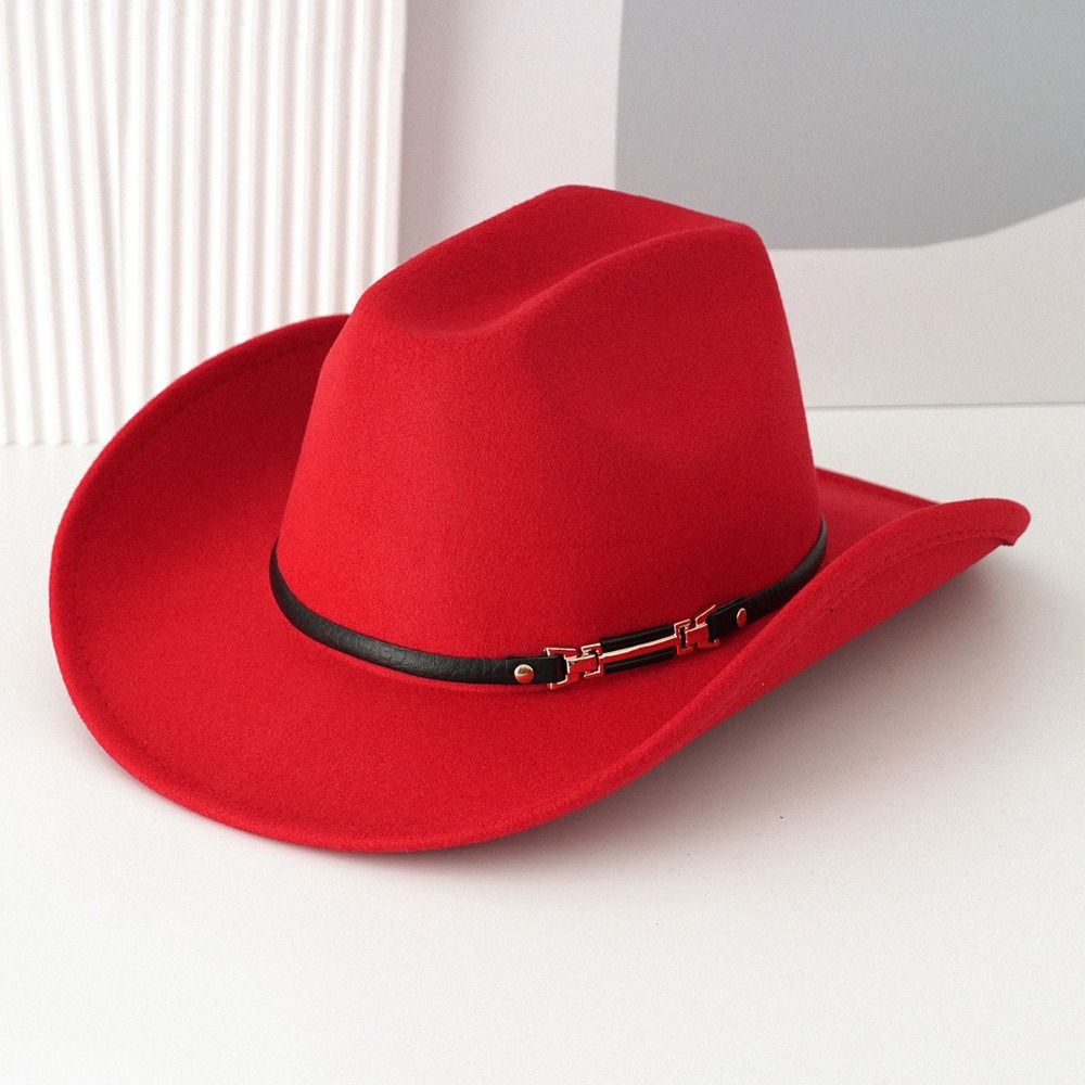 Cappello da Cowboy Antivento con Ampie Falde Protezione Solare Cappello a Cilindro Western Poliestere Traspirante Cappello da Cowboy Western