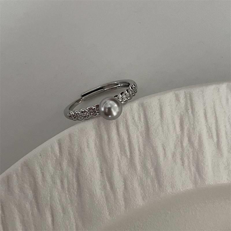 

ANENJERY изысканные кольца с жемчугом из початка пшеницы для женщин, милые модные легкие роскошные кольца на палец, вечерние, повседневные ювелирные аксессуары