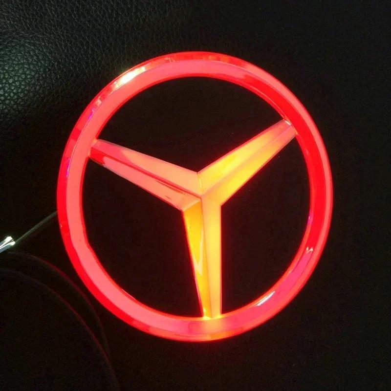 GLC GLB 9.5cm Car Rear Trunk Emblem ABS LED Badge Light Accessories for Mercedes Benz S350 S300L S A B C E Class GLA GLK ML GL