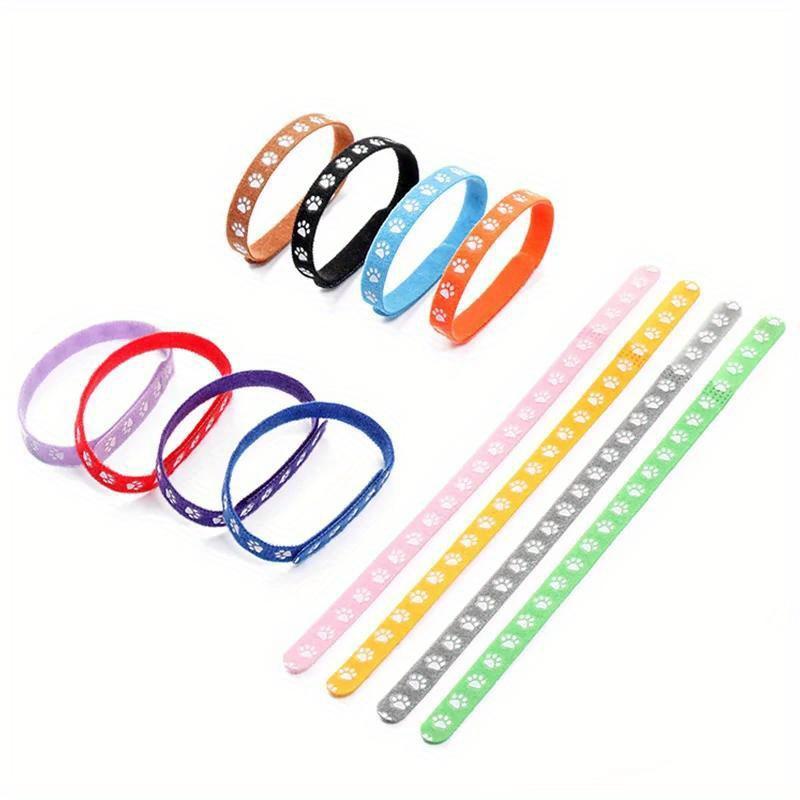12pcs Pet Classification Collar Puppy Kitten Identification Footprint Collar Newborn Puppy Cat Birth Milk Dog Necklace Pet Supplies