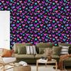 Neon Glitter Hearts Wallpaper Purple and Black 50x1000