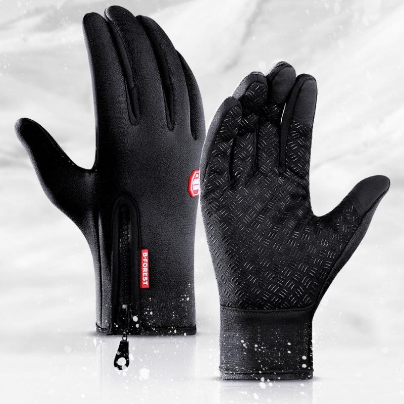Outdoor Sports Gloves, All Finger, Autumn and Winter Gloves, Touch Screen, Anti Slip, Waterproof, Windproof, Brushed Warm, Skiing, Mountaineering,