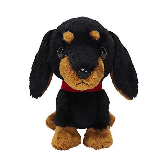Sunlemon Paps! Miniature Dachshund Black S 14.5 x 7.1 x 17.9cm Stuffed Animal Dog P-5932