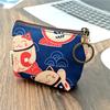 Women Polyester Waterproof Cartoon Print Keychain Wallet Small Organizer Pouch Ladies Money Bag Coin Purse for Children Girl Boy
