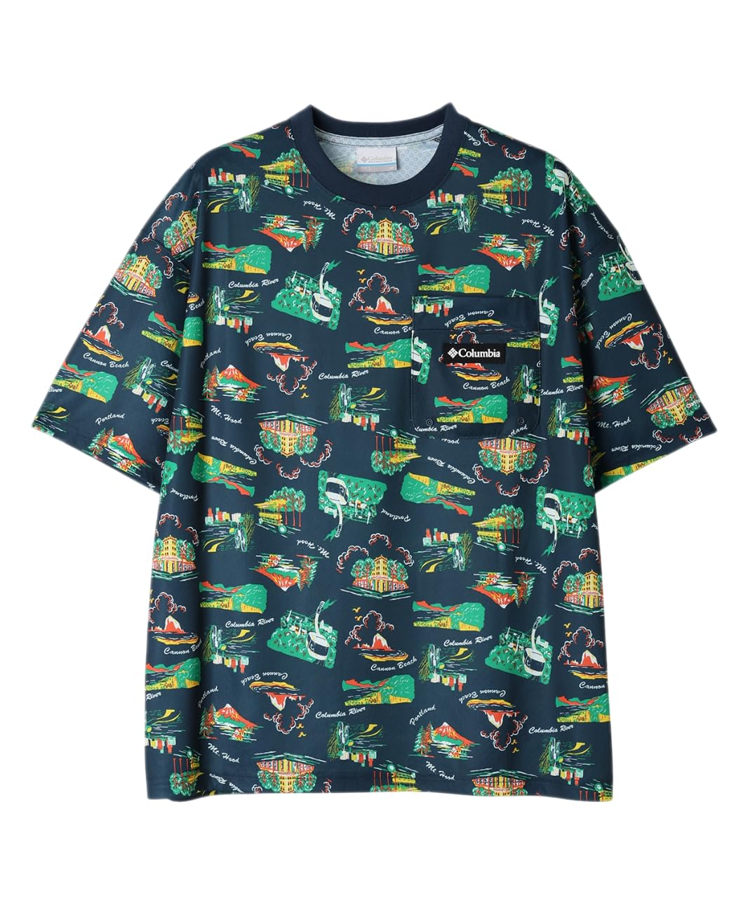 

Columbia XE4316 Футболка мужская с коротким рукавом с узором «Полярный пионер», Портленд Алоха, темно-синий,