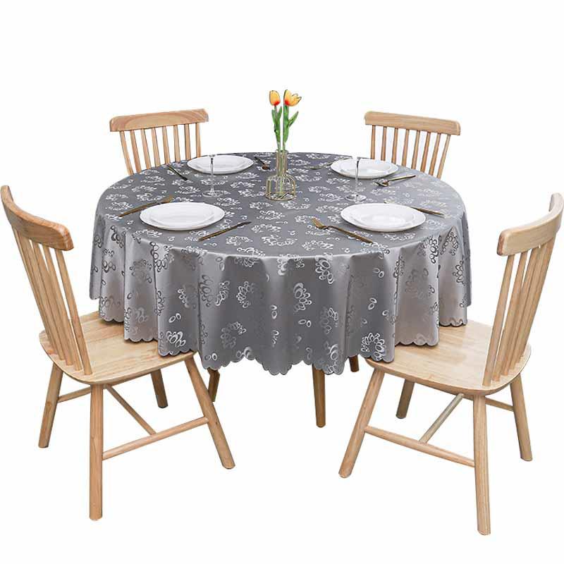 European Style PU Thickened Waterproof Coffee Table Cloth Oil-proof Washless Round Tablecloth Table Decor