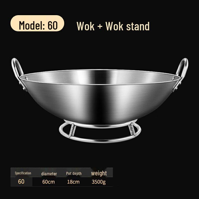 Wutuo Stainless Steel Commercial Chef s Wok