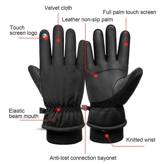 Unisex Winter Waterproof Full Finger Outdoor Sports Climbing Touch Screen Gloves