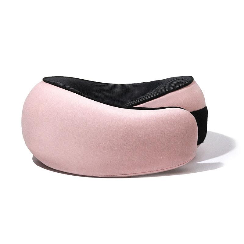 

Портативная регулируемая подушка для шеи из пеноматериала с эффектом памяти U-образная подушка для поддержки шеи в стиле улитки для путешествий мягкая подушка для сна в полдень розовый