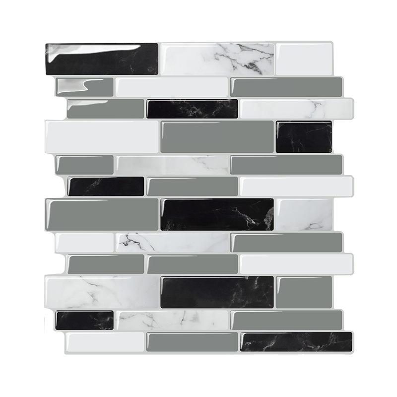 Marble Splicing Irregular Self-Adhesive Waterproof PVC Wall Sticker for Kitchen & Bathroom Decor