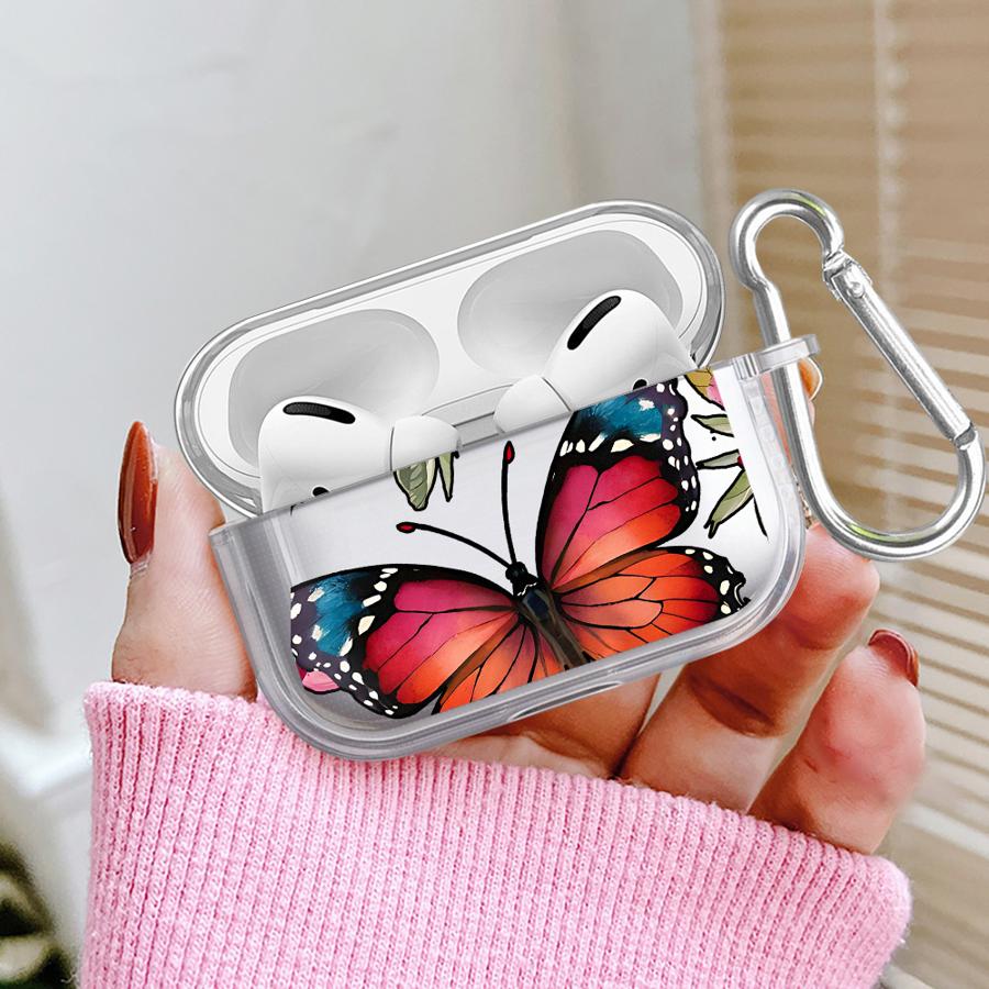 Red Blue Butterfly Clear Earphone Cases Cover Case For Airpods Pro3 1 Pro Pro2 4 2 3