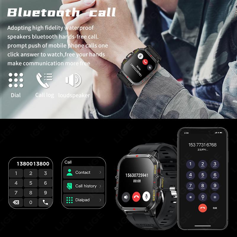New Smart Watch For Men 1.96"HD Full Touch Screen Sports Fitness Watches Bluetooth Call Digital Smartwatch Wristwatch