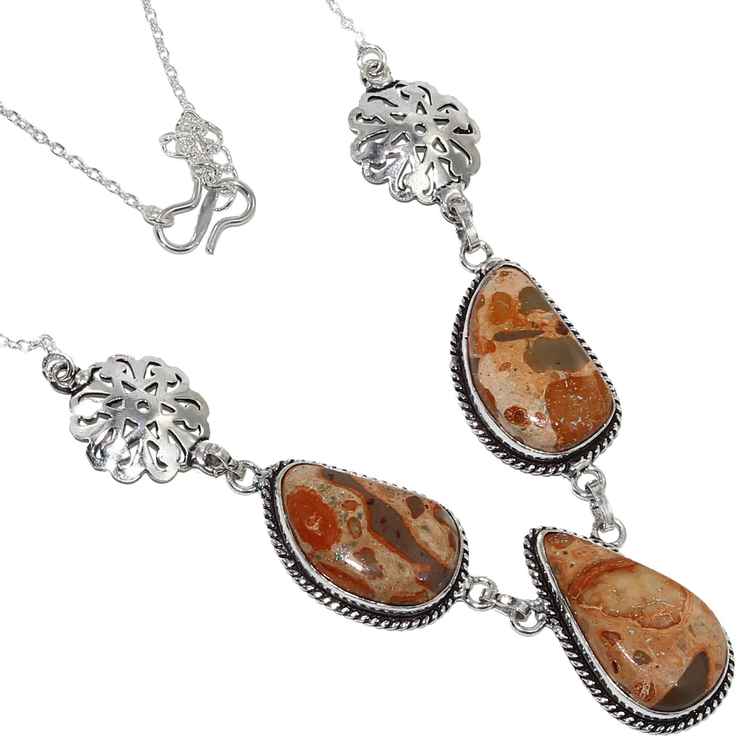 

Necklace Birds-Eye Jasper Gemstone Friend Silver Jewelry 16-18