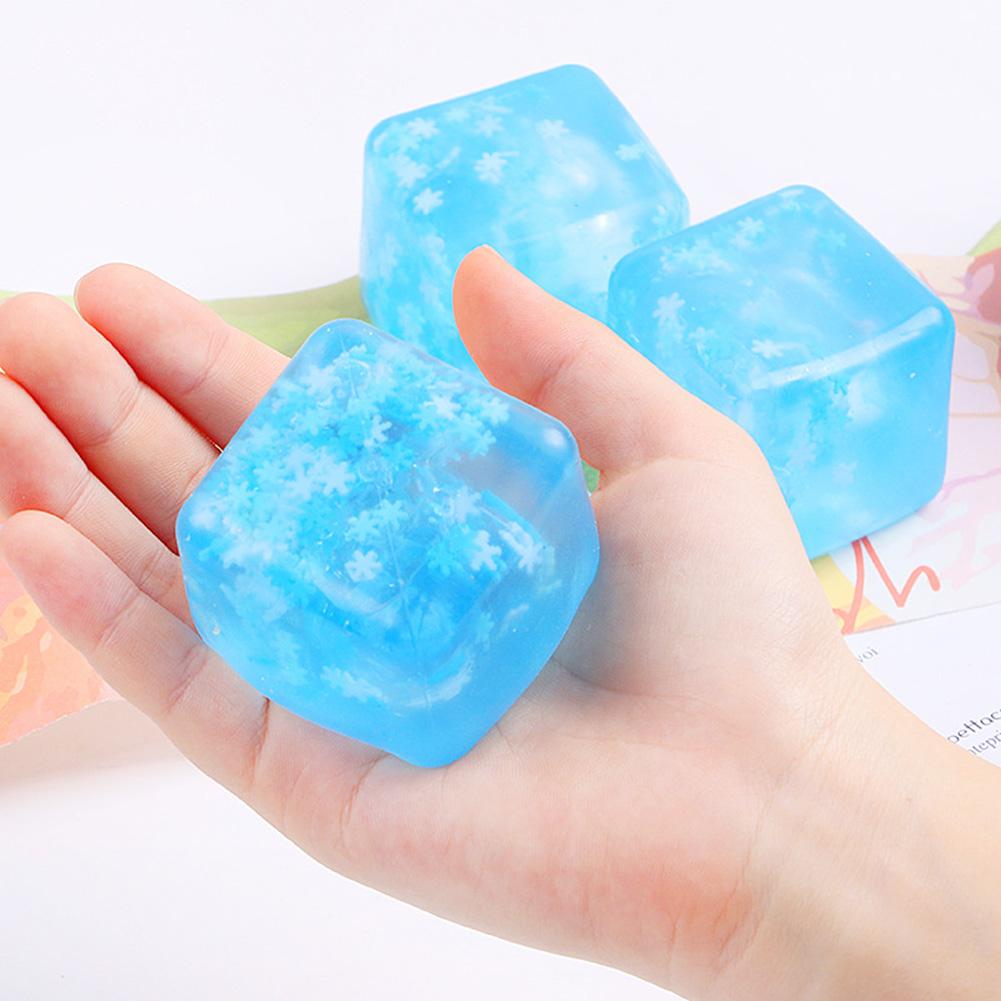 Ice Cube Squeeze Toy Creative Mini Anxiety Relief Toy Versatile Soft Squeeze Stretch Toy for Adults Stress Relief