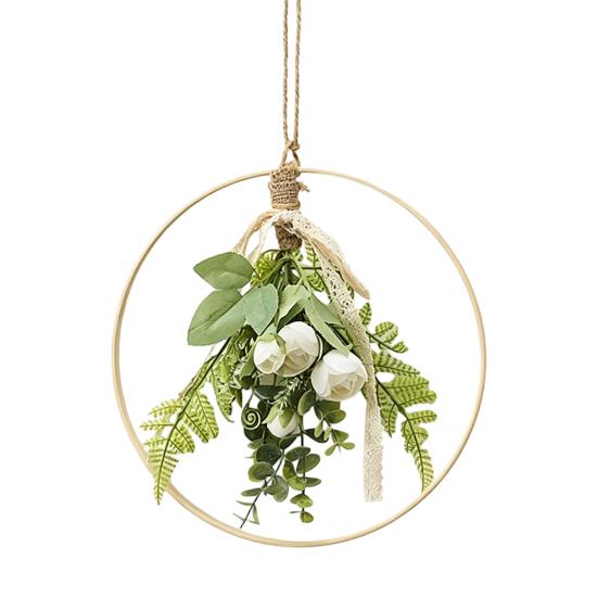 Artificial Flower Wreath, Sustainable Hanging Ornaments, with Elegant Flower Decorations for Bedroom Living Room Balcony Cafe Nursery