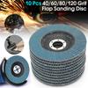 10Pcs 5" 125mm Angle Grinder Sanding Discs 40/60/80/120 Grit Grinding Wheel Flap Discs Metal Plastic Wood Removal Abrasive Tool
