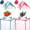 500ml Square Milk Cup Plastic Milk Cups Transparent Milk Box Design Water Cup Korean Version Small Fresh Girl Portable Bottles