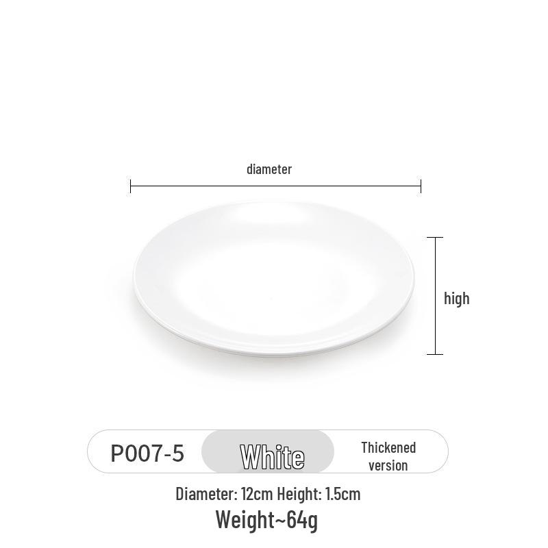 Set of 10 Small Melamine Fast Food Serving Plates - Durable Plastic Tableware for Restaurants and Homes