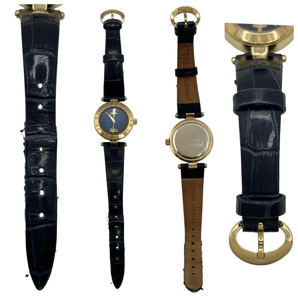 Used Working Item Vivienne Westwood Watch Quartz Orb Gold Unisex with Box