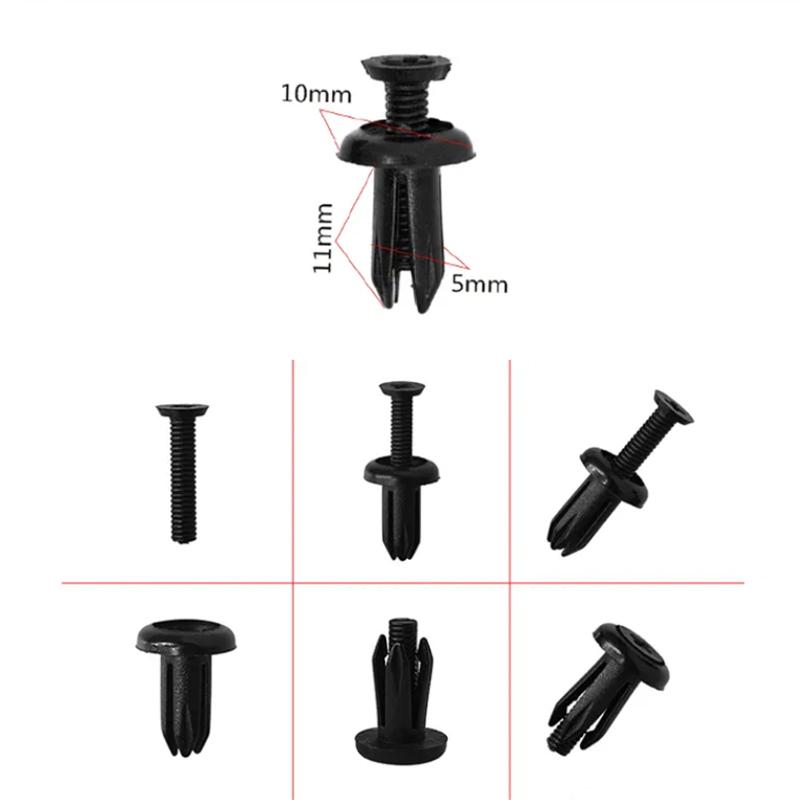 20Pcs Fit For 5MM 6MM 8MM Hole Universal Auto Bumper Fasteners Clip Plastic Screw Retainer Clip Car Fender Trunk Mudguard Clips XC31