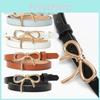 Fashion Skinny Leather Belt With Alloy Buckle For Girls And Women
