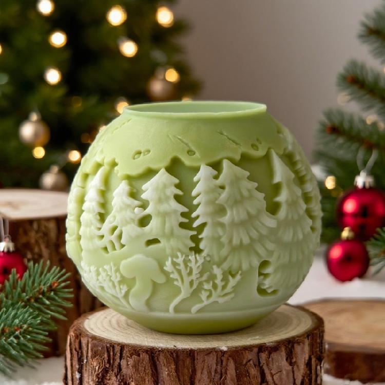 Festives Silicone Craft Christmasl Ball Mold Multipurpose Holiday Decorations And DIY Candle Soap Making Supplies
