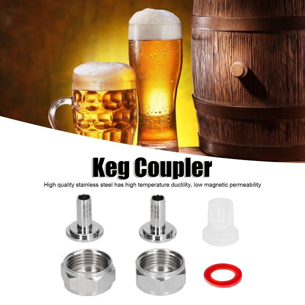 6 piece Chrome-Plated Brass Beer Line Connector G5/8 Thread Beer Brewing Equipment  Home Brewing