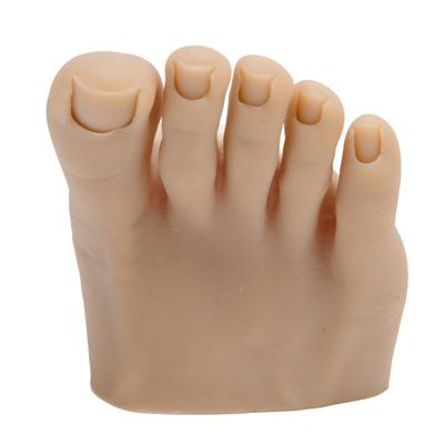 Nail Art Training Fake Half Foot Model Dark Skin Color Reusable Tattoo Practice Silicone Foot Model