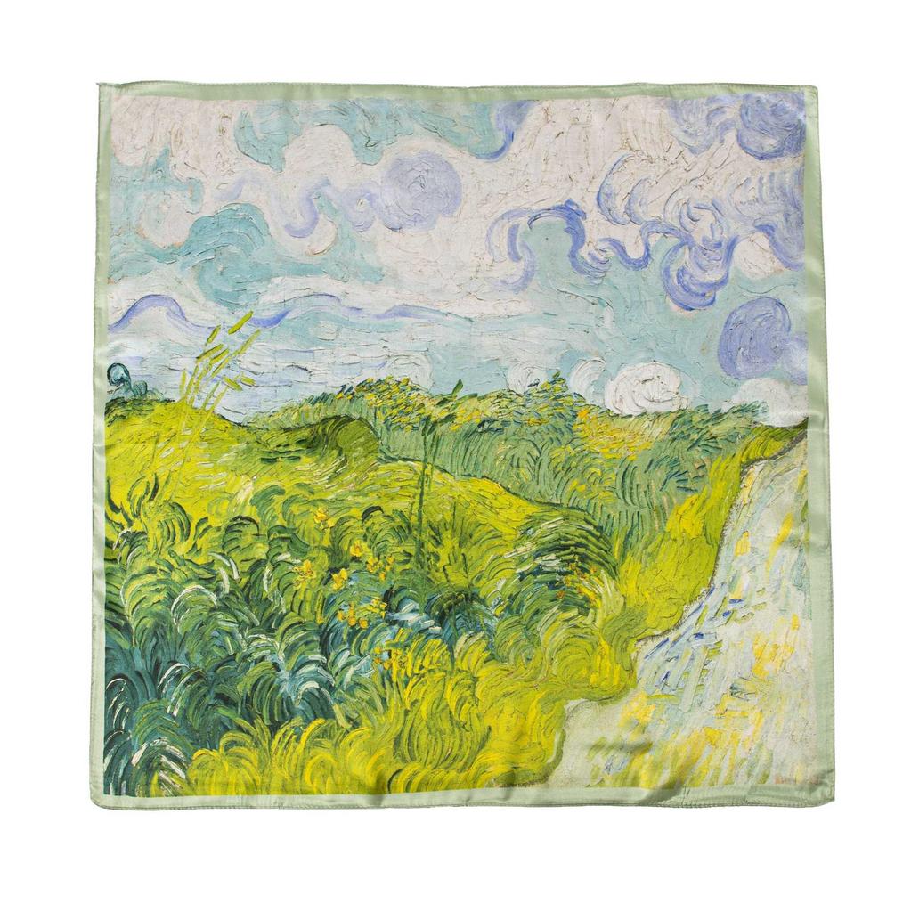 65*65CM 100% Maulbeerseide Quadratischer Schal Ölgemälde Luxus Schals Sonnenschutz Schal Halstuch Geschenk