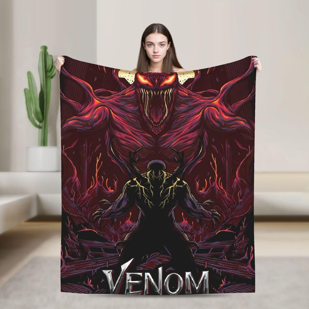 Venom cartoon Blanket Travel Office Flannel Throw Blanket For Couch Chair Sofa Bed Soft Design Quality Bedspread Gift