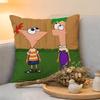 Cushion Cover  Linen  SkinFriendly Soft Decorative Case For Sofa Home Decor Phineas And Ferb Anime Pillow cover