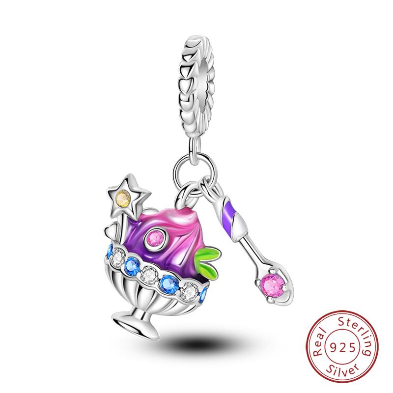 Copper Little Bear Soft Candy Coffee Strawberry Cake Afternoon Tea Charms Beads Fit Qikaola Bracelets Diy Jewelry