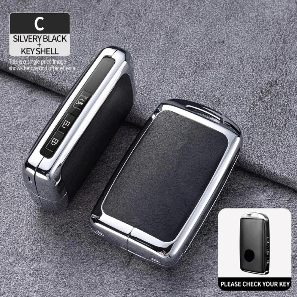 

Zinc Alloy Leather Smart Car Key Fob Case Cover Chain Remote Shell Holder Protector for Mazda 3 6 CX3 CX30 CX5 CX8 CX9 CX50 CX60