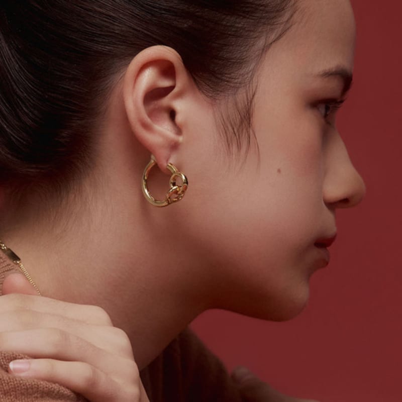 viollina Double Link Hoops_Gold