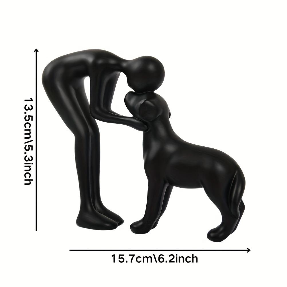 Handmade Resin Dog and Owner Statue Cute Dog Sculpture Home Decor Items Sculptures and Figurines Home Decoration Gift