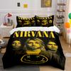 Set Biancheria da Letto Stampato Banda Nirvana Set Biancheria da Letto Nero (1 copripiumino, 2 federe, piumino non incluso)