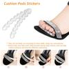 Morices 4 Pairs Forefoot Cushion Pads Stickers, Non-Slip Gel Self-Adhesive Heel Grip Metatarsal Pads Foot Cushion Balls for Sandals, Flip Flops, and H