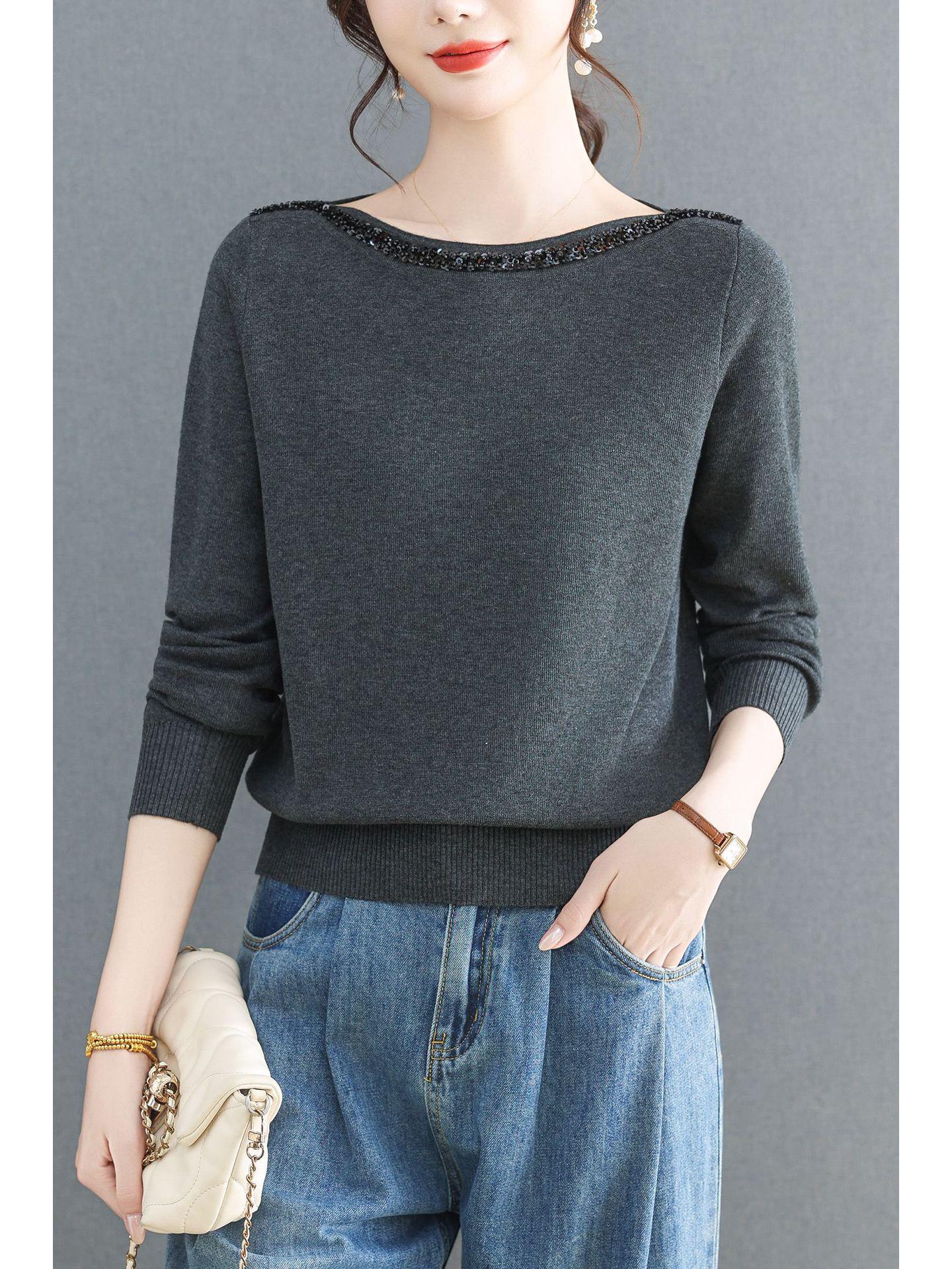 

Chic Mom-Style Wool Cardigan - Autumn/Winter Versatile Sweater for Women 2XL серый