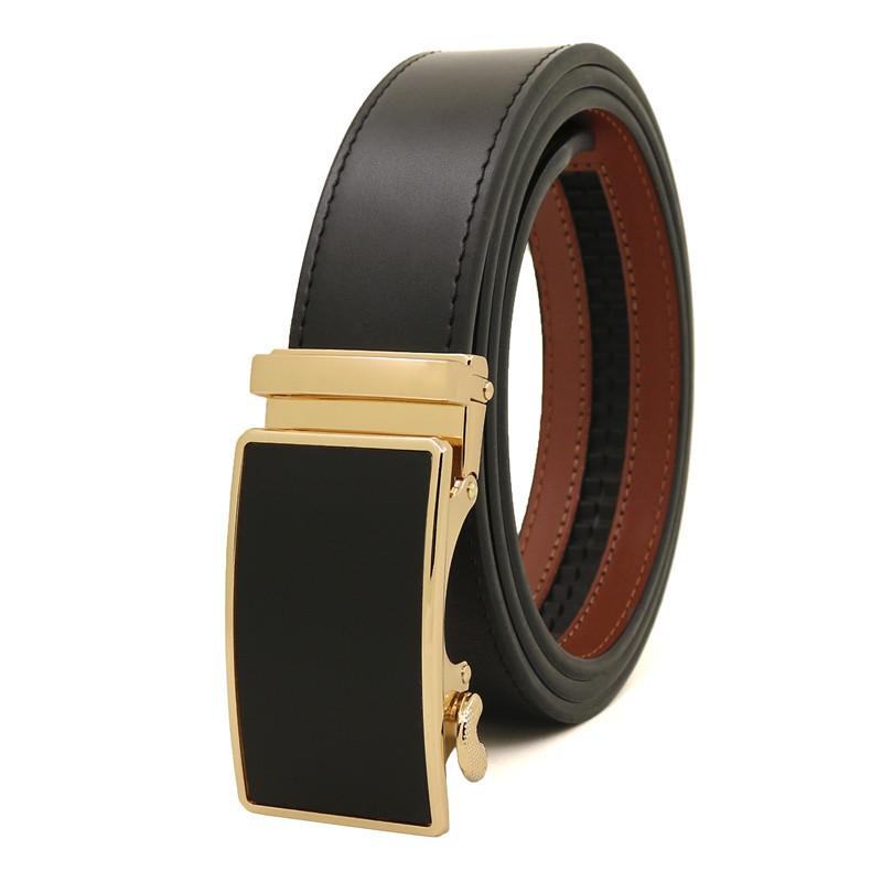

Мужской ремень из натуральной кожи, молодежный деловой автоматический ремень, отличный подарок 110cm
