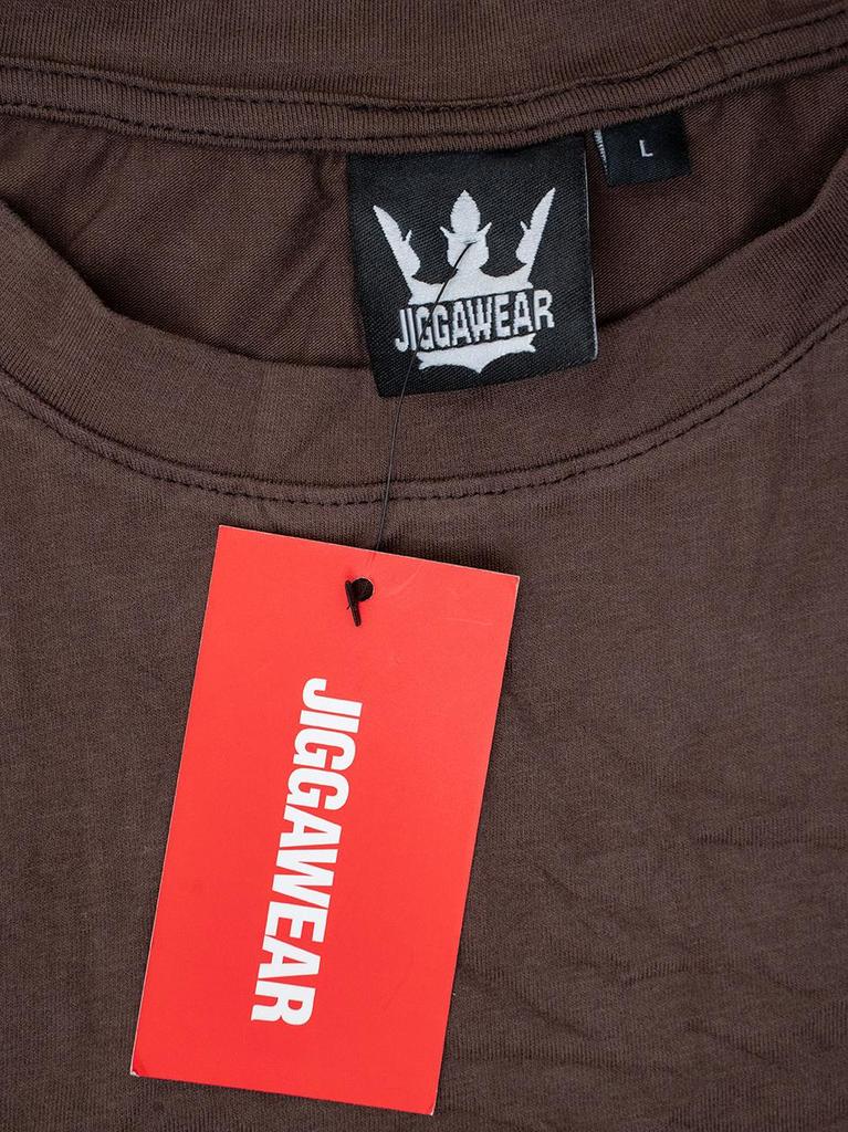 Men's Oversize T-shirt Brown Jigga Wear Small Written Tag M