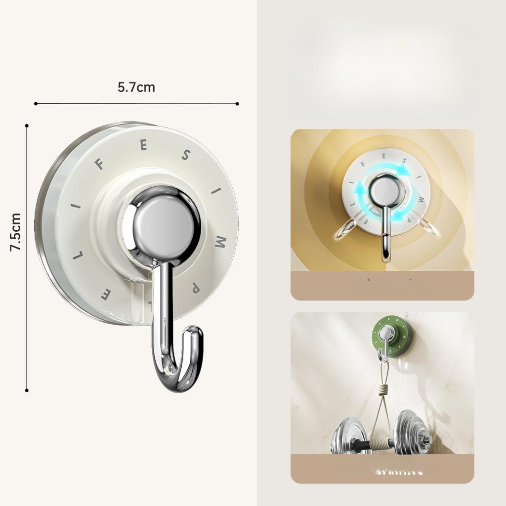 Suction Cup Hook, Strong Load-bearing, Vacuum, No Punching, Suction Cup Type Adhesive Hook, Bathroom Seamless Adhesive Hook, Door Hook
