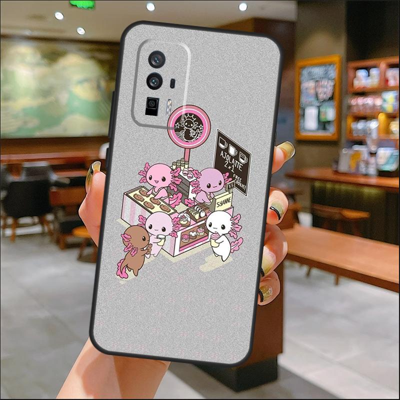Cute Animal Axolotl Case For Xiaomi 14T Pro 13T 11T 12T 13 14 15 Ultra POCO X7 Pro X3 X5 X6 M6 F5 F6 Pro Cover