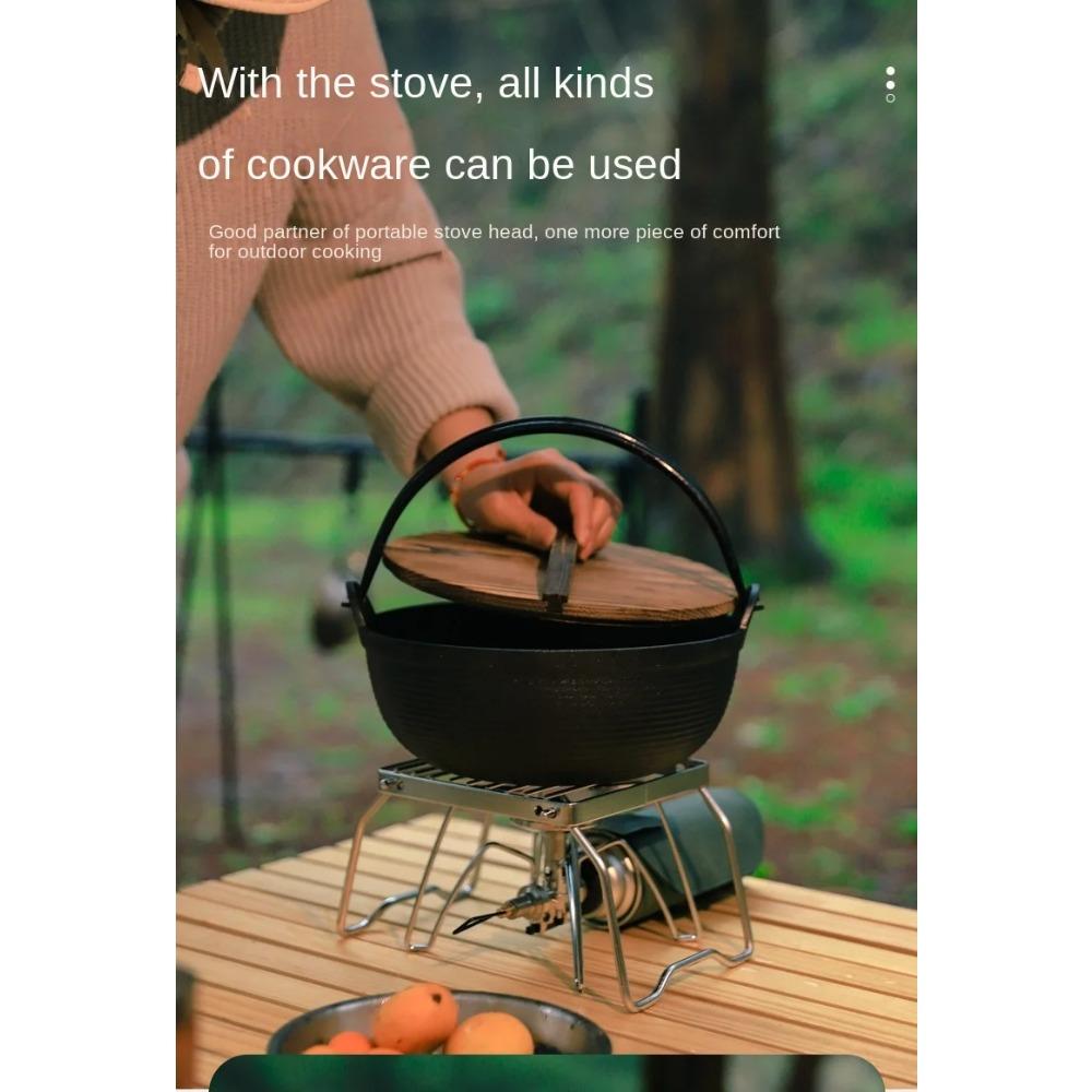 Outdoor Stainless Steel Stove Holder Camping Portable Folding Mini Barbecue Rack Pot Holder Baking Tray Holder